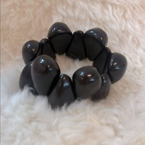 Elegant Black Beaded Stretch Bracelet